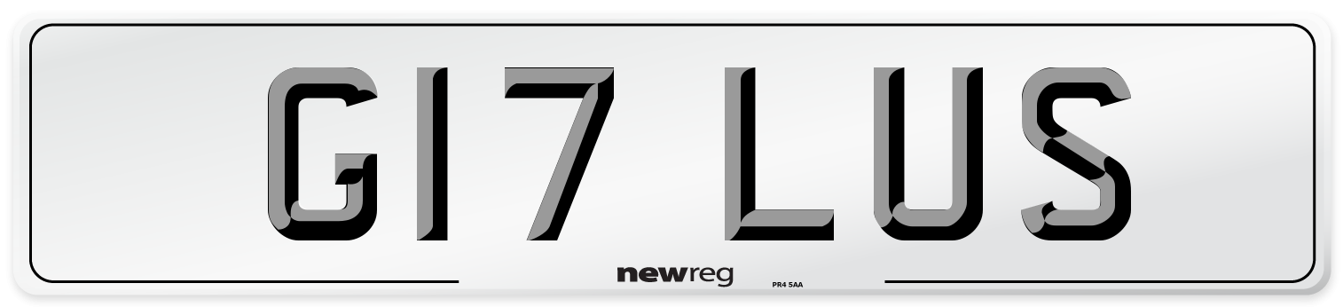 G17 LUS Number Plate from New Reg